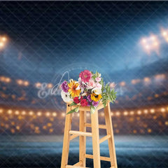 Aperturee - Aperturee Dynamic Night Stadium Sports Backdrop with Bright Floodlights and String Lights Perfect for Game Night Party