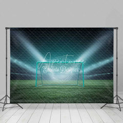 Aperturee - Aperturee Dynamic Sports Soccer Goal Backdrop Football Field Stadium Lights Photography Background for Party Decor