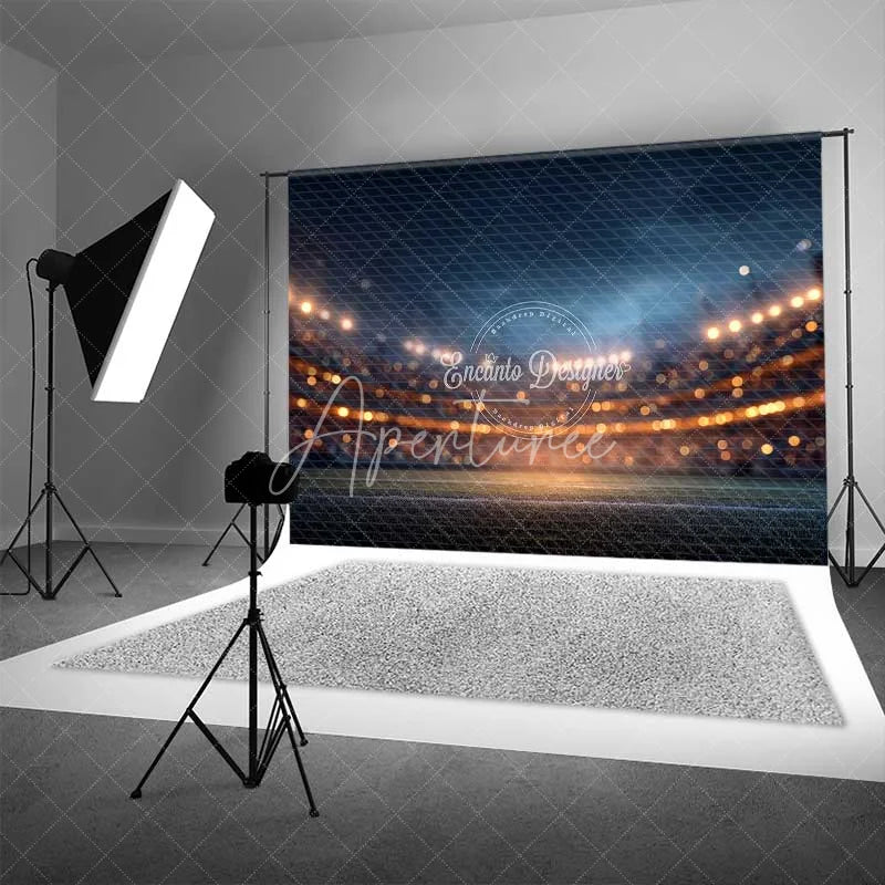 Aperturee - Aperturee Dynamic Sports Stadium Night Lights Backdrop Energetic Field Photography Event Party Decor
