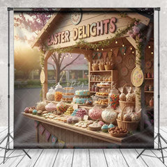 Aperturee - Aperturee Easter Market Stand Backdrop Spring Delights Stall Background Outdoor Floral Sweet Treat Birthday Party Photo Prop