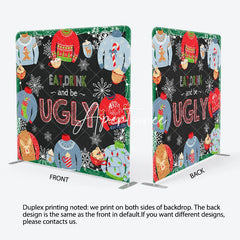 Aperturee - Aperturee Eat Drink Be Ugly Christmas Sweather Party Backdrop