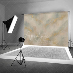 Aperturee - Aperturee Elegant Abstract Gold Textured Photography Backdrop Light Blue and Beige Artistic Studio Prop