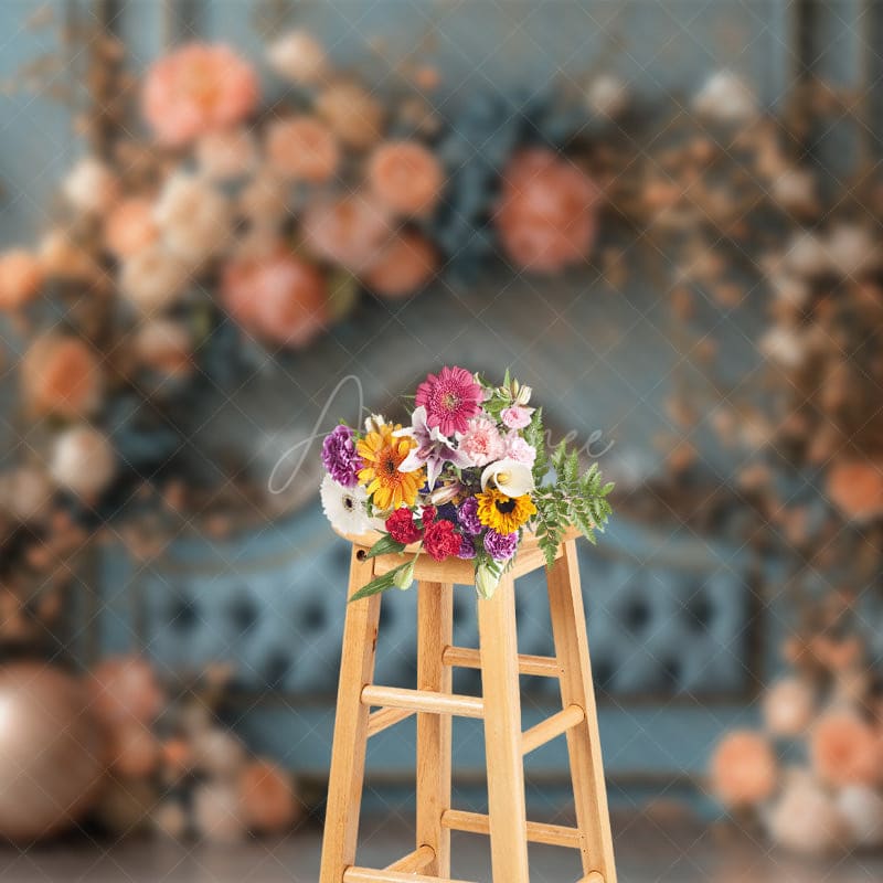 Aperturee - Aperturee Elegant And Floral Sweet Headboard Wedding Backdrop