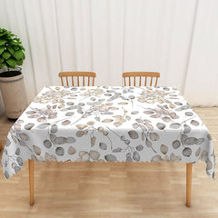 Aperturee - Aperturee Elegant Autumn Rectangle Tablecloth with Falling Leaves for Thanksgiving and Sophisticated Fall Decor