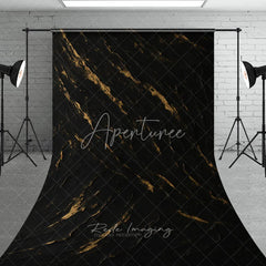 Aperturee - Aperturee Elegant Black and Gold Abstract Textured Sweep Backdrop Artistic Modern Design for Professional Photography Studio