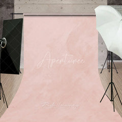 Aperturee - Aperturee Elegant Blush Pink Textured Sweep Backdrop Soft Aesthetic Plaster Wall Photography Background for Portraits
