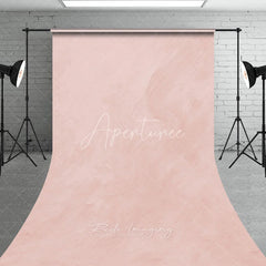 Aperturee - Aperturee Elegant Blush Pink Textured Sweep Backdrop Soft Aesthetic Plaster Wall Photography Background for Portraits