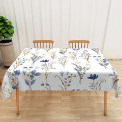 Aperturee - Aperturee Elegant Boho Tablecloth with Autumn Flowers for Rustic Fall Wedding or Thanksgiving Dining Decor
