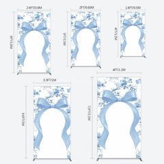 Aperturee - Aperturee Elegant Color Bows Floral Birthday Rectangle Backdrop