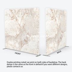 Aperturee - Aperturee Elegant Cream and Brown Marble Texture Square Double-Sided Backdrop Natural Stone Veins Photography Background