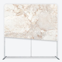 Aperturee - Aperturee Elegant Cream and Brown Marble Texture Square Double-Sided Backdrop Natural Stone Veins Photography Background