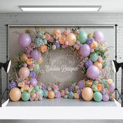 Aperturee - Aperturee Elegant Floral Balloon Arch Wedding Photo Backdrop