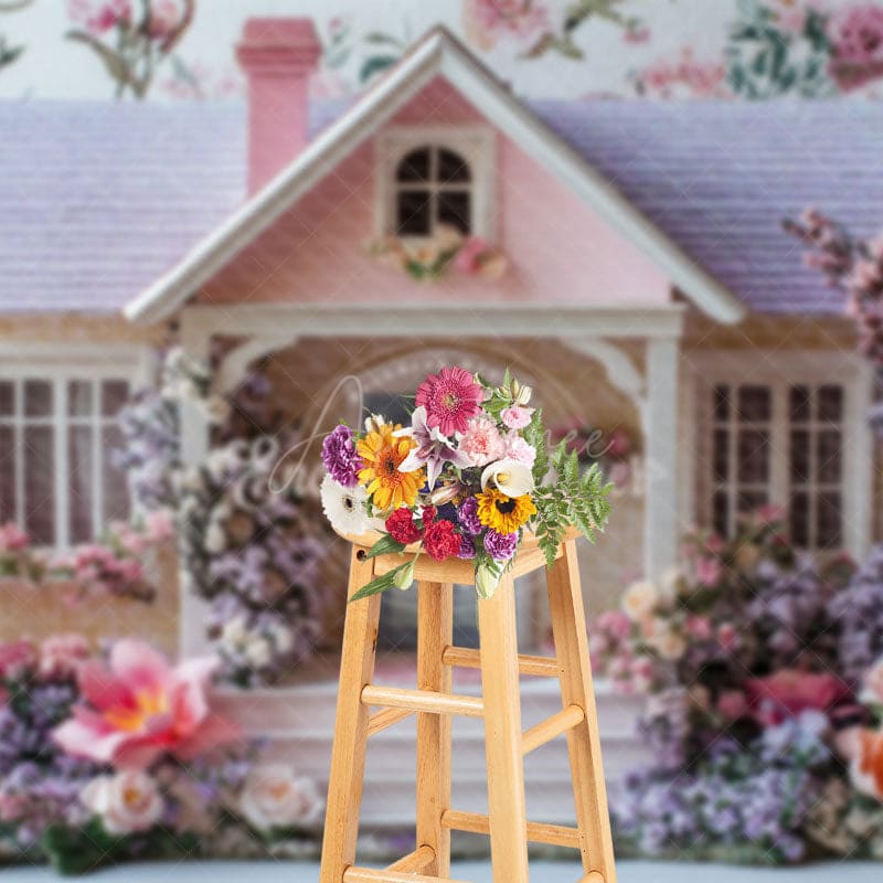 Aperturee - Aperturee Elegant Floral House Spring Photography Backdrop