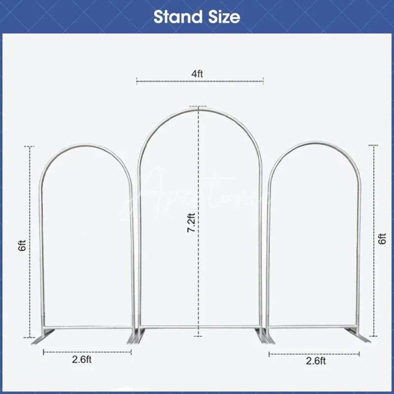 Aperturee - Aperturee Elegant Floral Wedding Arch 3 Piece Frame Set Chiara Backdrop Stand Ceremony Party Decor Kit