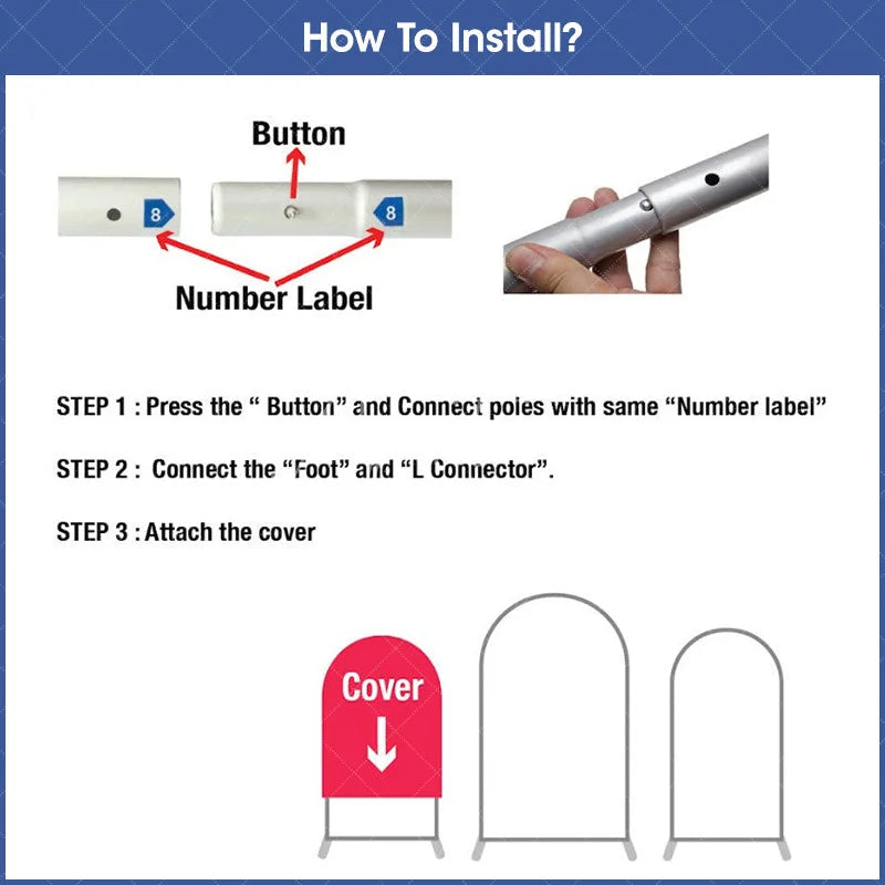 Aperturee - Aperturee Elegant Floral Wedding Arch 3 Piece Frame Set Chiara Backdrop Stand Ceremony Party Decor Kit