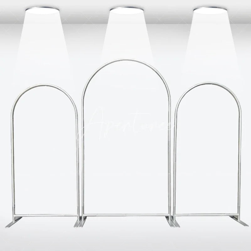 Aperturee - Aperturee Elegant Floral Wedding Arch 3 Piece Frame Set Chiara Backdrop Stand Ceremony Party Decor Kit