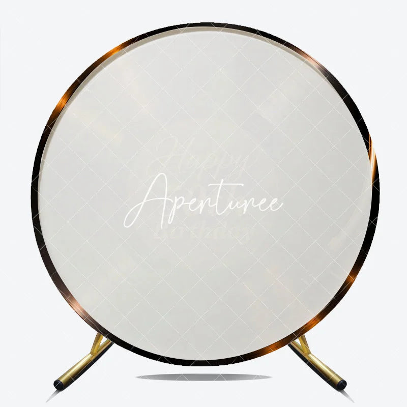 Aperturee - Aperturee Elegant Golden Vinyl Record Happy 50th Birthday Round Backdrop Retro Music Theme Party Decoration