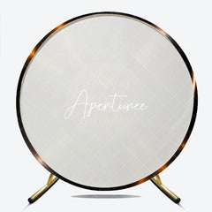 Aperturee - Aperturee Elegant Golden Vinyl Record Happy 50th Birthday Round Backdrop Retro Music Theme Party Decoration