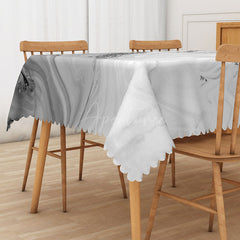 Aperturee - Aperturee Elegant Gray Marble Rectangle Tablecloth with Gradient Effect for Modern and Luxury Dining Room Decor