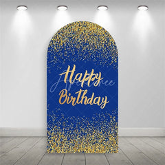 Aperturee - Aperturee Elegant Happy Birthday Arch Backdrop Sparkling Glitter Dust Party Celebration Background