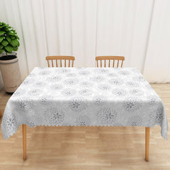 Aperturee - Aperturee Elegant Hydrangea Floral Rectangle Tablecloth with Repeating Pattern for Wedding and Bridal Shower Decor