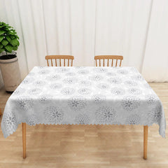 Aperturee - Aperturee Elegant Hydrangea Floral Rectangle Tablecloth with Repeating Pattern for Wedding and Bridal Shower Decor