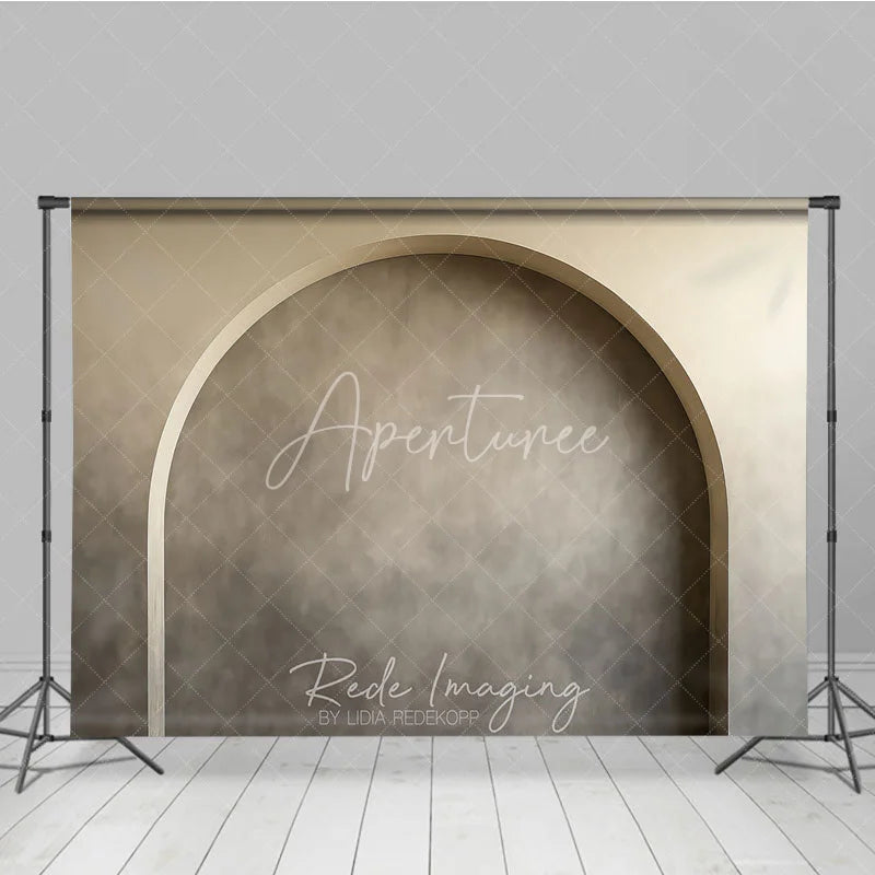 Aperturee - Aperturee Elegant Neutral Beige Arch Photography Backdrop Modern Textured Wall Studio Prop for Portraits