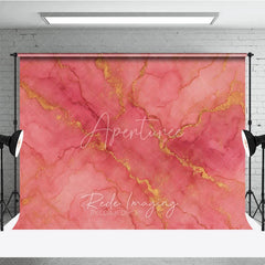 Aperturee - Aperturee Elegant Pink and Gold Abstract Fluid Art Photography Backdrop Luxurious Marble Texture Photo Prop