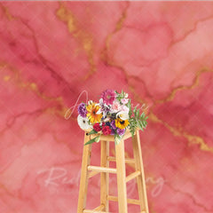 Aperturee - Aperturee Elegant Pink and Gold Abstract Fluid Art Photography Backdrop Luxurious Marble Texture Photo Prop