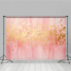 Aperturee - Aperturee Elegant Pink and Gold Foil Abstract Photography Backdrop Soft Artistic Party Decor