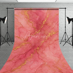 Aperturee - Aperturee Elegant Pink and Gold Marble Texture Abstract Sweep Backdrop Luxurious Artistic Photography Decor