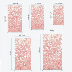 Aperturee - Aperturee Elegant Pink Glitter Bokeh Sparkling Rectangle Arch Backdrop Shimmering Festive Party Decoration Background