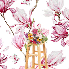 Aperturee - Aperturee Elegant Pink White Floral Fine Art Photo Backdrop
