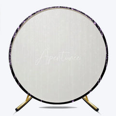 Aperturee - Aperturee Elegant Purple Glitter Cascading Sparkle Round Backdrop Black Background Party Decor for Birthday