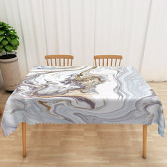 Aperturee - Aperturee Elegant Purple Ripple Rectangle Tablecloth with Gradient Effect for Modern and Abstract Dining Decor