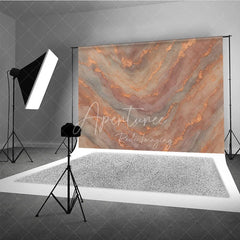 Aperturee - Aperturee Elegant Rose Gold Marble Photography Backdrop Abstract Texture for Professional Portrait Sessions