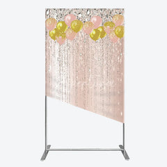 Aperturee - Aperturee Elegant Rose Gold Pink and Gold Glitter Balloon Diamond Rectangle Arch Backdrop Celebration Party Decor