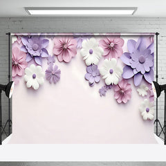 Aperturee - Aperturee Elegant Soft Color Flowers Natural Pink Backdrop