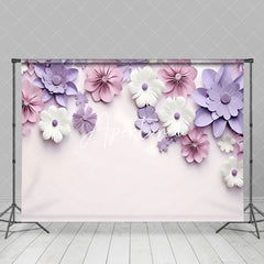 Aperturee - Aperturee Elegant Soft Color Flowers Natural Pink Backdrop