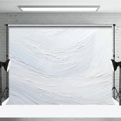 Aperturee - Aperturee Elegant White Textured Abstract Photography Backdrop Modern Artistic Brush Stroke Design for Studio Photoshoots