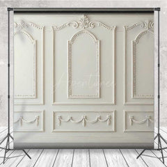 Aperturee Aperturee Elegant White Wall Photography Backdrop Classic European Molding Panels French Vintage Style Studio Photo Prop