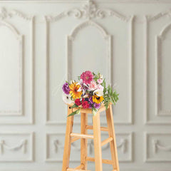 Aperturee Aperturee Elegant White Wall Photography Backdrop Classic European Molding Panels French Vintage Style Studio Photo Prop