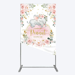 Aperturee - Aperturee Elephant Little Peanut Baby Shower Rectangle Backdrop