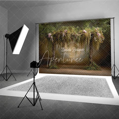 Aperturee - Aperturee Enchanted Forest Arch Backdrop Magical Woodland Trees Photo Prop Fairy Tale Garden for Wedding or Party