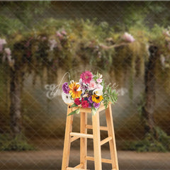 Aperturee - Aperturee Enchanted Forest Arch Backdrop Magical Woodland Trees Photo Prop Fairy Tale Garden for Wedding or Party