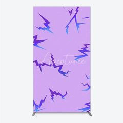 Aperturee - Aperturee Energetic Purple and Blue Gradient Lightning Pattern Rectangle Arch Backdrop Modern Abstract Event Decor.