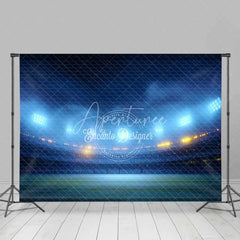 Aperturee - Aperturee Energetic Sports Stadium Backdrop Illuminated Night Game Arena Football Field Photography Background for Events