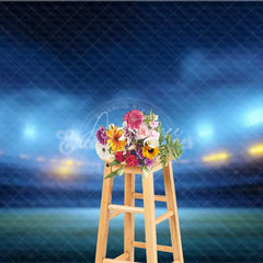 Aperturee - Aperturee Energetic Sports Stadium Backdrop Illuminated Night Game Arena Football Field Photography Background for Events