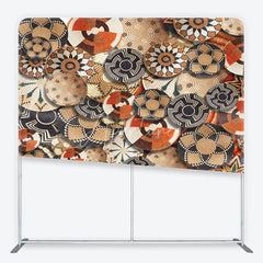 Aperturee - Aperturee Ethnic Woven Basket Pattern Square Double-Sided Backdrop Tribal Geometric Design for Photo Studio