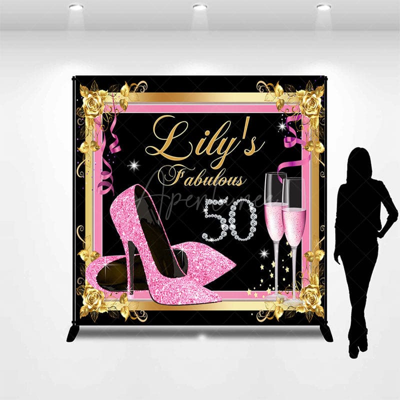 Aperturee - Aperturee Fabulous 50th Birthday High Heel Custom Backdrop